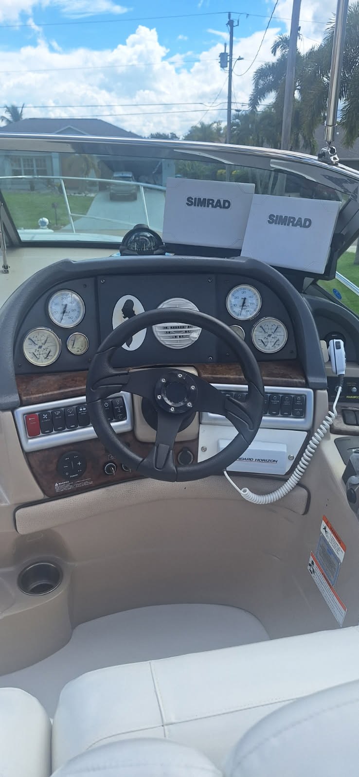 Helm — twin Simrad & gauges